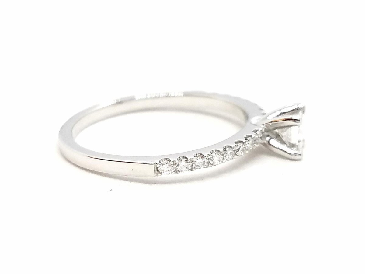 Bague Solitaire Or blanc Diamant - Castafiore