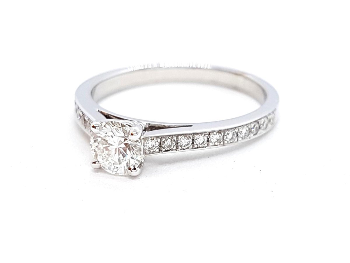 Bague Solitaire Or blanc Diamant - Castafiore