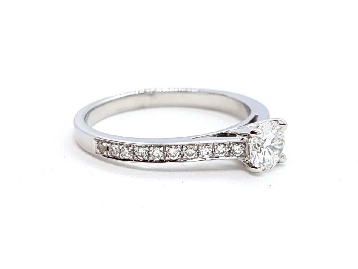 Bague Solitaire Or blanc Diamant - Castafiore