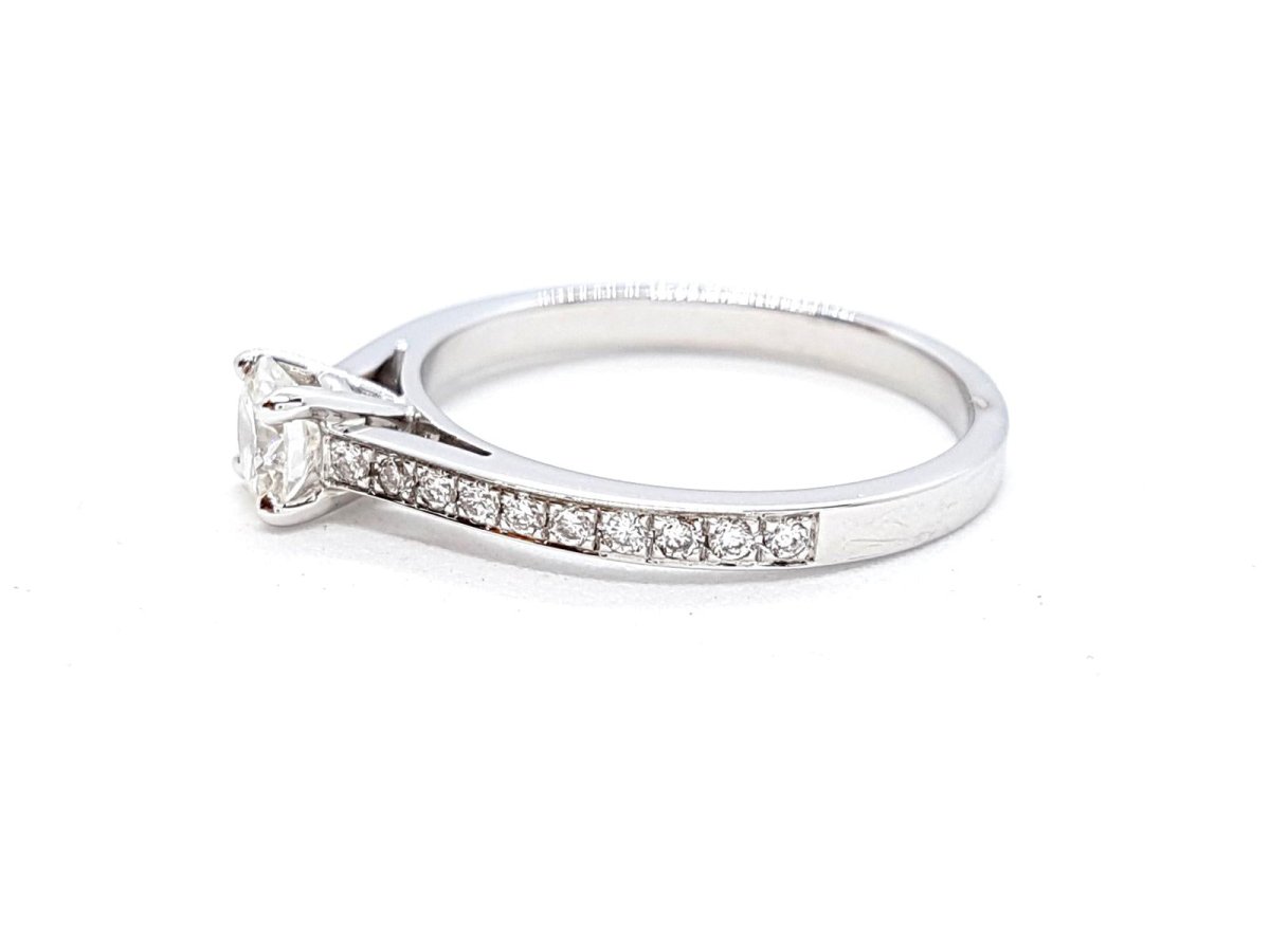 Bague Solitaire Or blanc Diamant - Castafiore