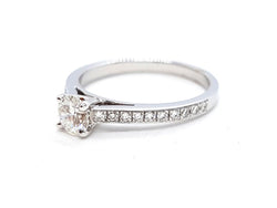 Bague Solitaire Or blanc Diamant - Castafiore