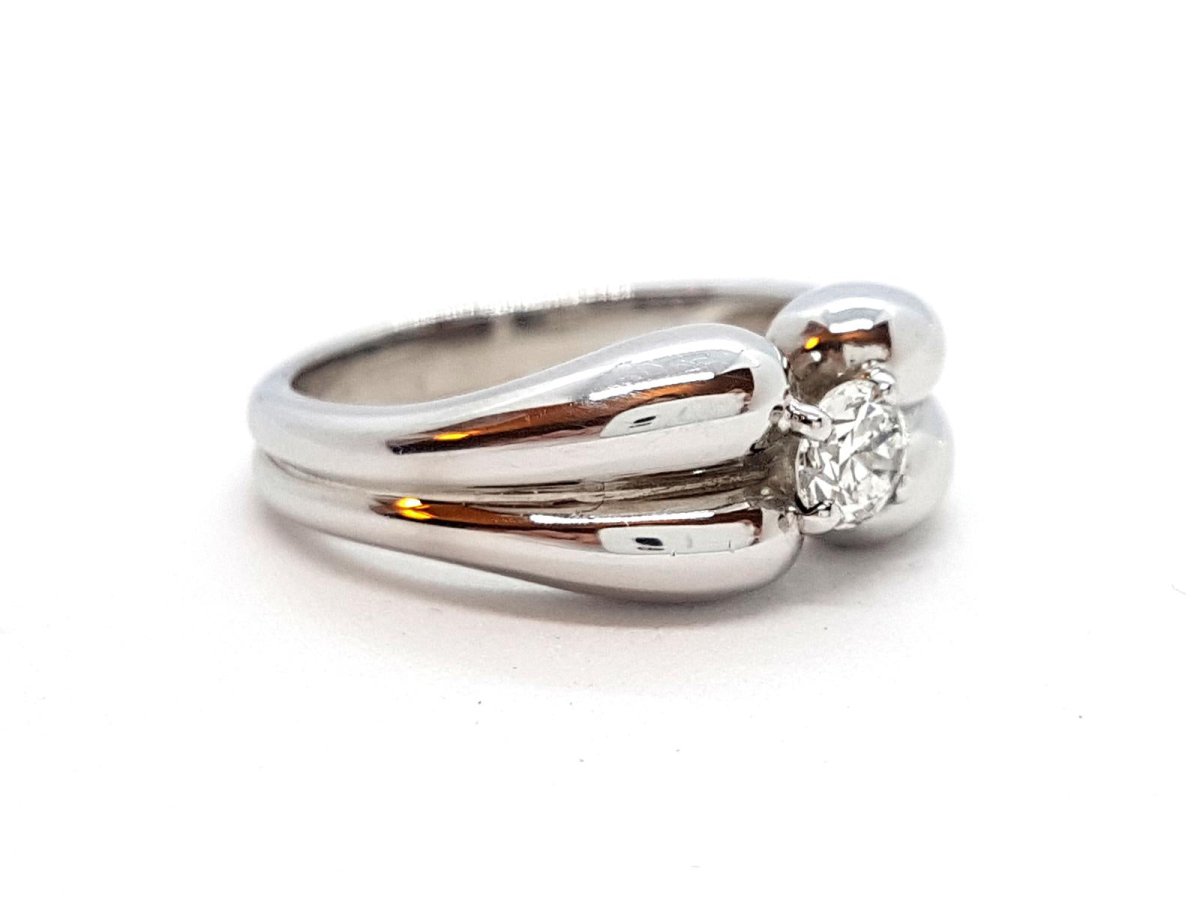 Bague Solitaire Or blanc Diamant - Castafiore