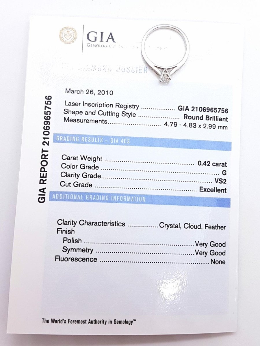 Bague Solitaire Or blanc Diamant - Castafiore