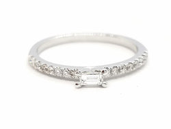 Bague Solitaire Or blanc Diamant - Castafiore