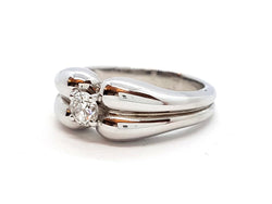 Bague Solitaire Or blanc Diamant - Castafiore