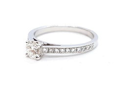 Bague Solitaire Or blanc Diamant - Castafiore