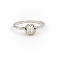 Bague Solitaire Or blanc Diamant - Castafiore