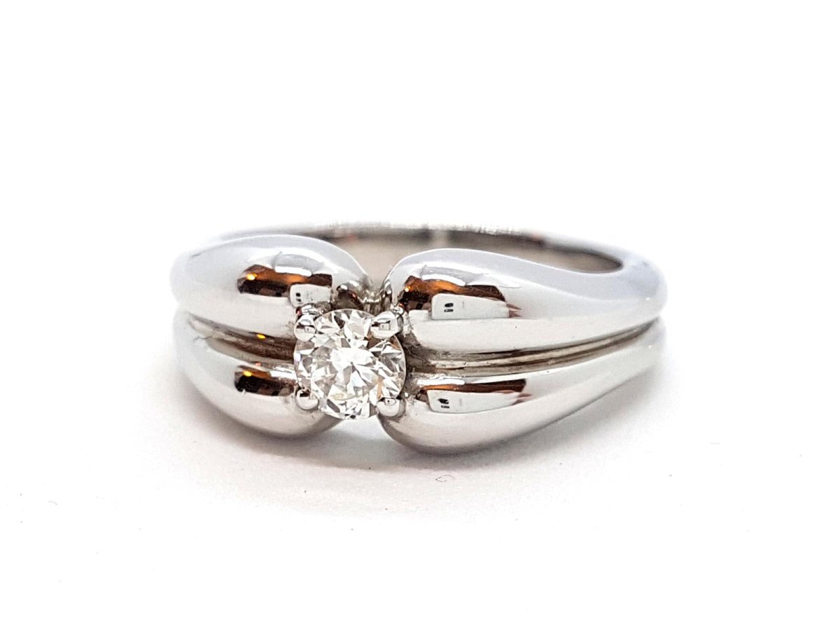 Bague Solitaire Or blanc Diamant - Castafiore