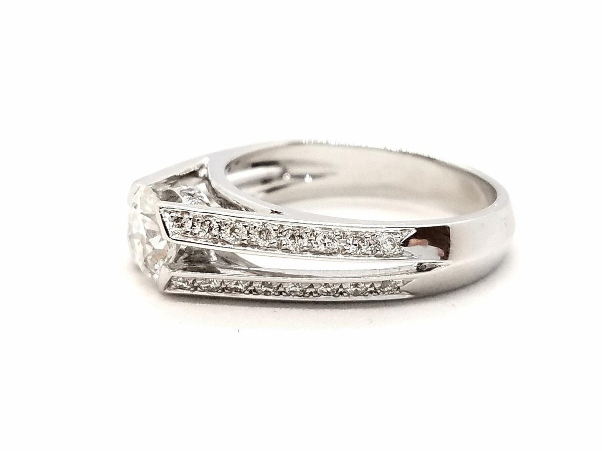 Bague Solitaire Or blanc Diamant - Castafiore