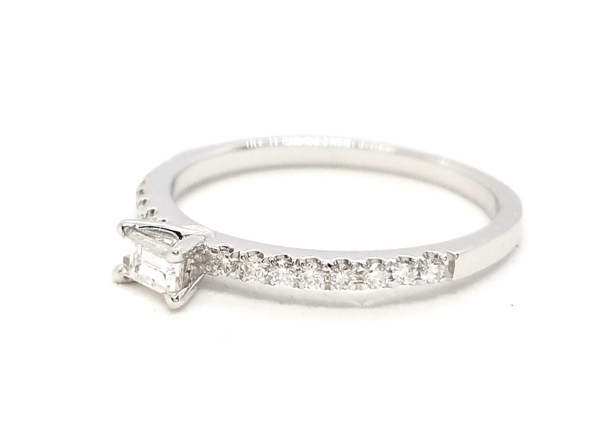 Bague Solitaire Or blanc Diamant - Castafiore