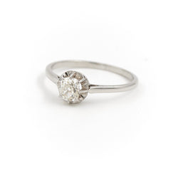 Bague Solitaire Or blanc Diamant - Castafiore