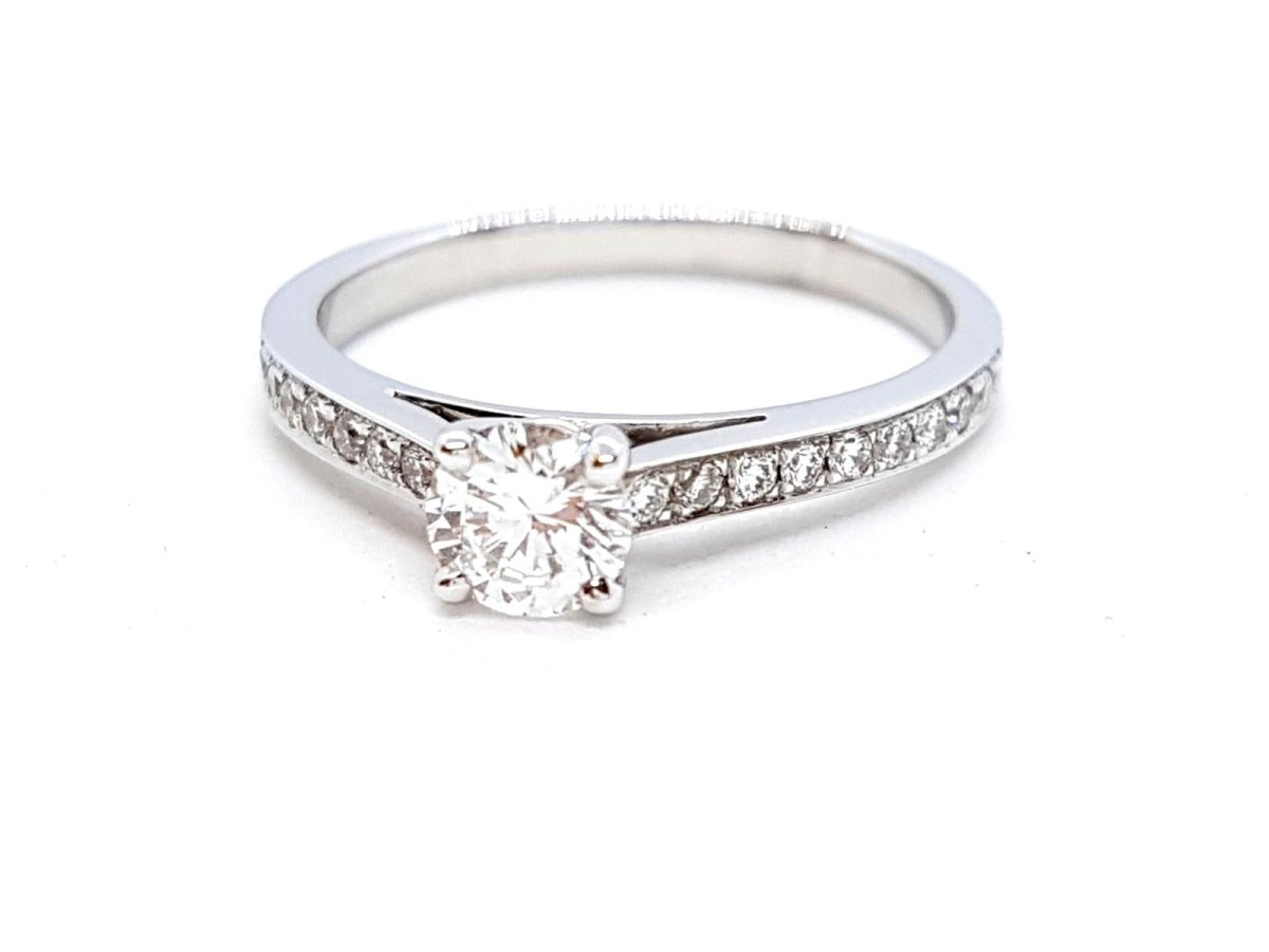Bague Solitaire Or blanc Diamant - Castafiore
