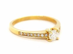 Bague Solitaire Or jaune Diamant - Castafiore