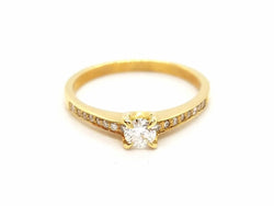 Bague Solitaire Or jaune Diamant - Castafiore