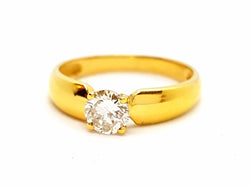 Bague Solitaire Or jaune Diamant - Castafiore