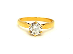 Bague Solitaire Or jaune Diamant - Castafiore