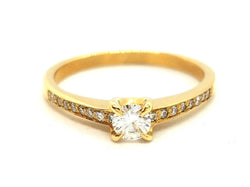 Bague Solitaire Or jaune Diamant - Castafiore