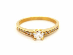 Bague Solitaire Or jaune Diamant - Castafiore