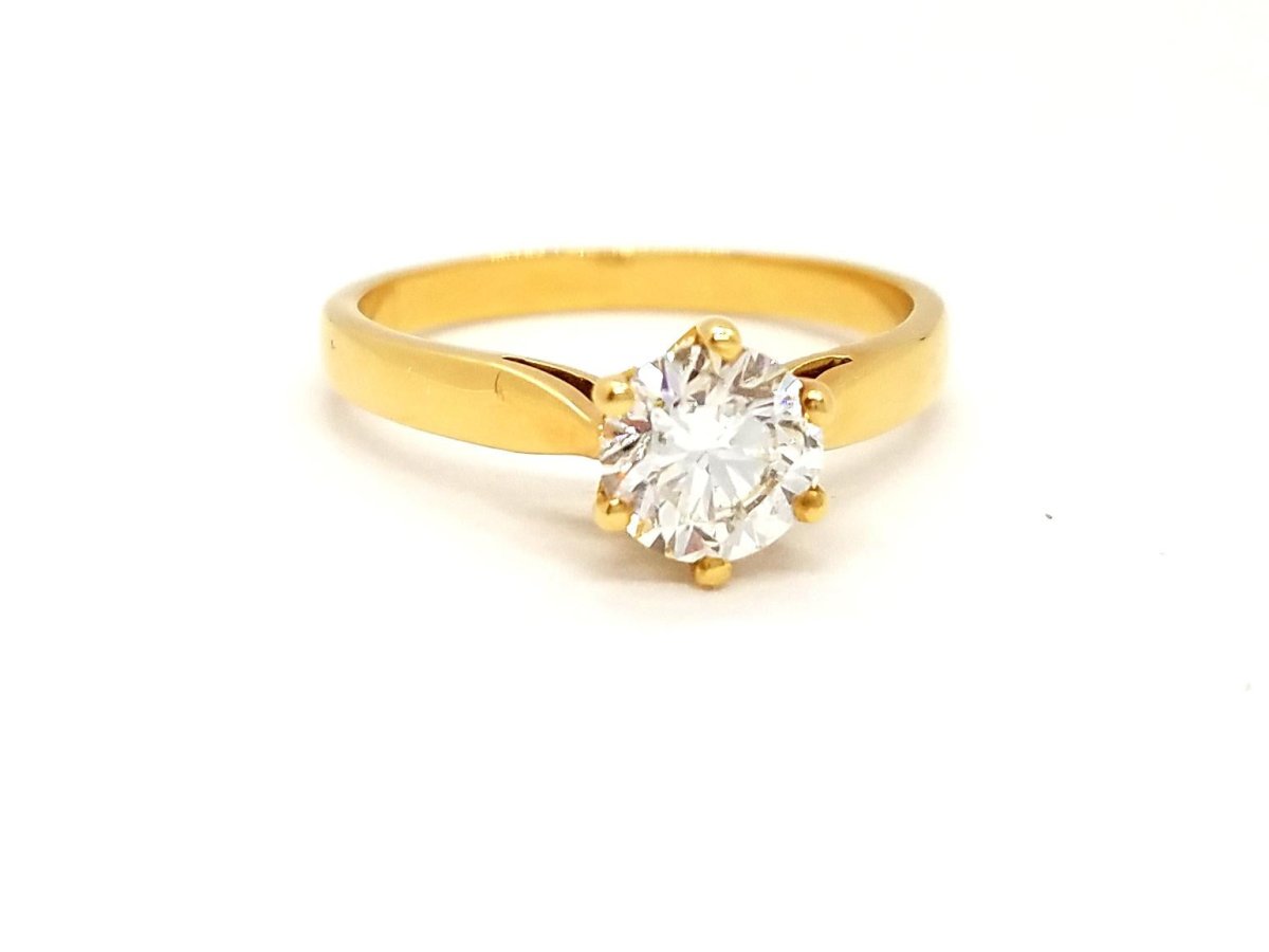 Bague Solitaire Or jaune Diamant - Castafiore