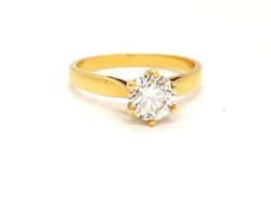 Bague Solitaire Or jaune Diamant - Castafiore