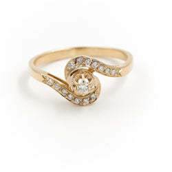 Bague Solitaire Or jaune Diamant - Castafiore