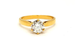 Bague Solitaire Or jaune Diamant - Castafiore