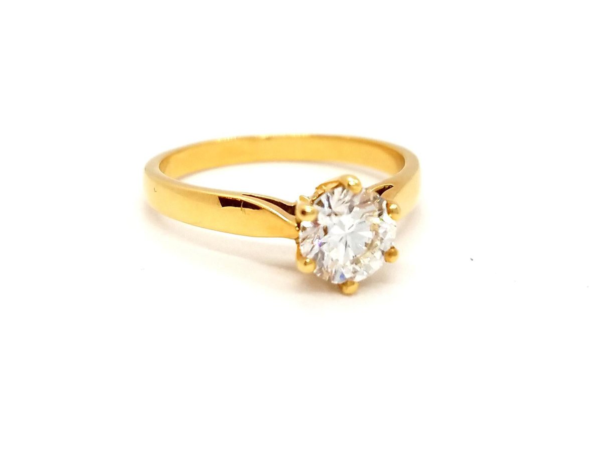 Bague Solitaire Or jaune Diamant - Castafiore