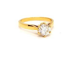 Bague Solitaire Or jaune Diamant - Castafiore