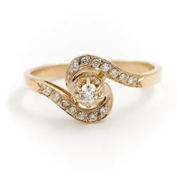 Bague Solitaire Or jaune Diamant - Castafiore