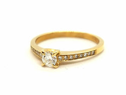 Bague Solitaire Or jaune Diamant - Castafiore