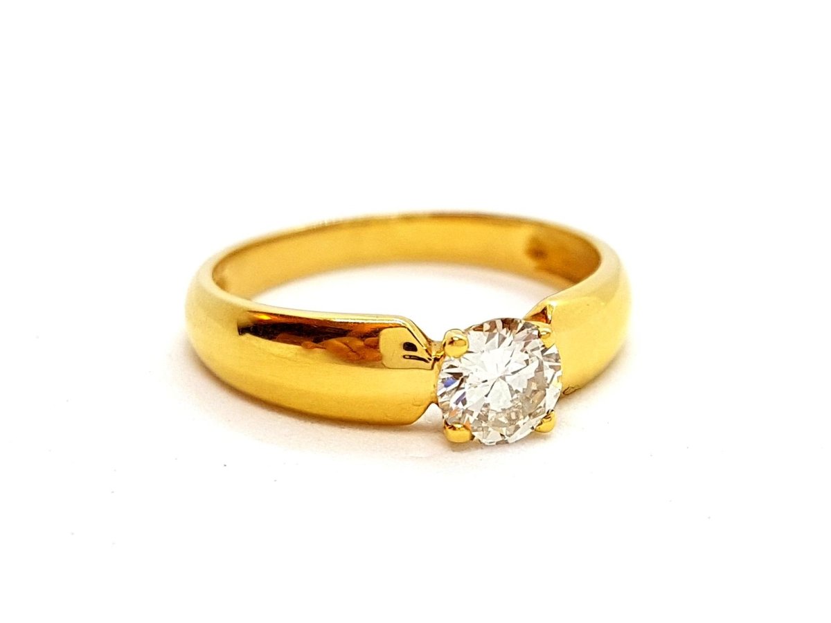 Bague Solitaire Or jaune Diamant - Castafiore