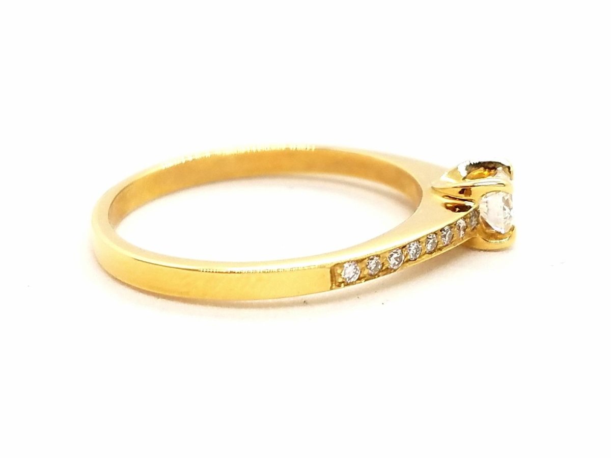 Bague Solitaire Or jaune Diamant - Castafiore