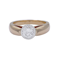 Bague solitaire or jaune, platine - Castafiore