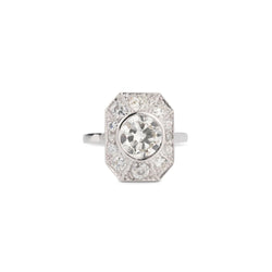 Bague style Art Déco en platine et diamant - Castafiore