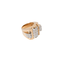 Bague "Tank" en or jaune et diamants - Castafiore