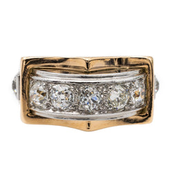 Bague Tank en or jaune et diamants - Castafiore