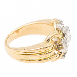 Bague Tank en or jaune, platine et diamants - Castafiore
