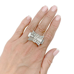 Bague Tank en platine et diamants - Castafiore