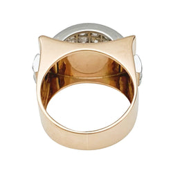 Bague "Tank" or rose, platine et diamants - Castafiore