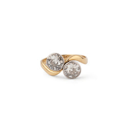 Bague toi et moi diamants, en or jaune et platine - Castafiore