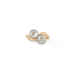 Bague toi et moi diamants, en or jaune et platine - Castafiore