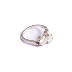 Bague Toi et Moi en or blanc et diamants - Castafiore