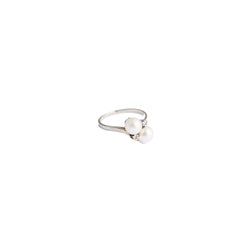 Bague "toi et moi" en or gris et perles - Castafiore