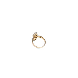Bague Toi et moi en or jaune ornée d'une perle et de diamants - Castafiore