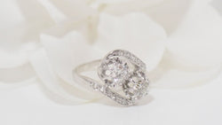 Bague Toi & Moi en platine et diamants - Castafiore