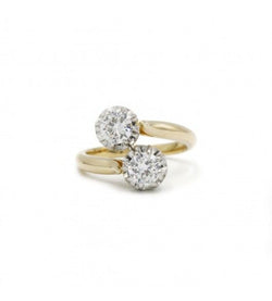 Bague Toi & Moi - Or. platine et diamants - Castafiore