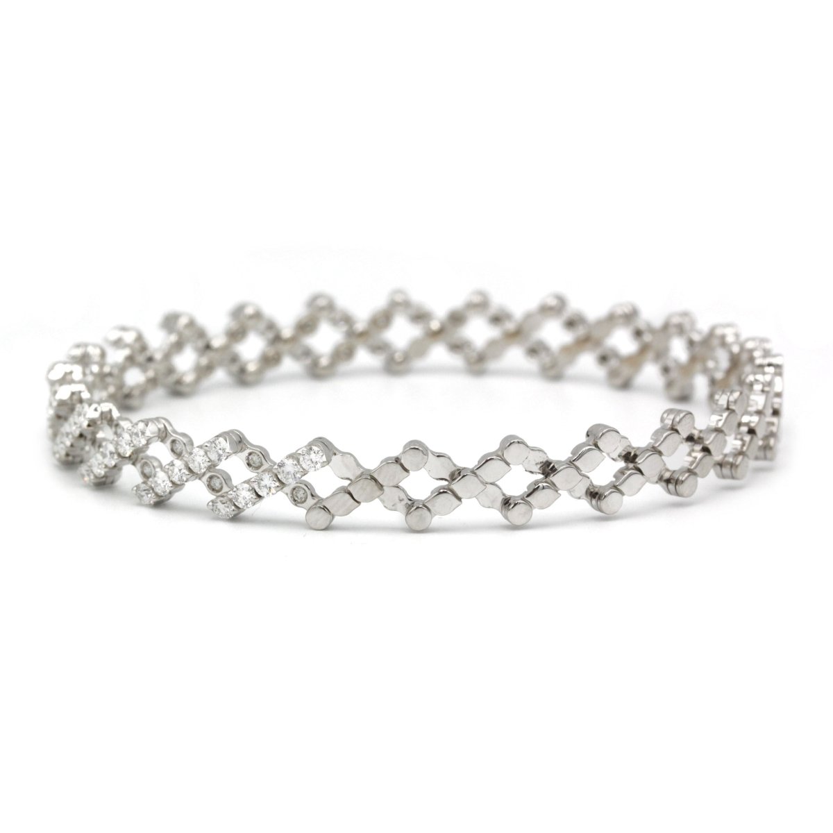 Bague transformation bracelet en or blanc et diamants - Castafiore