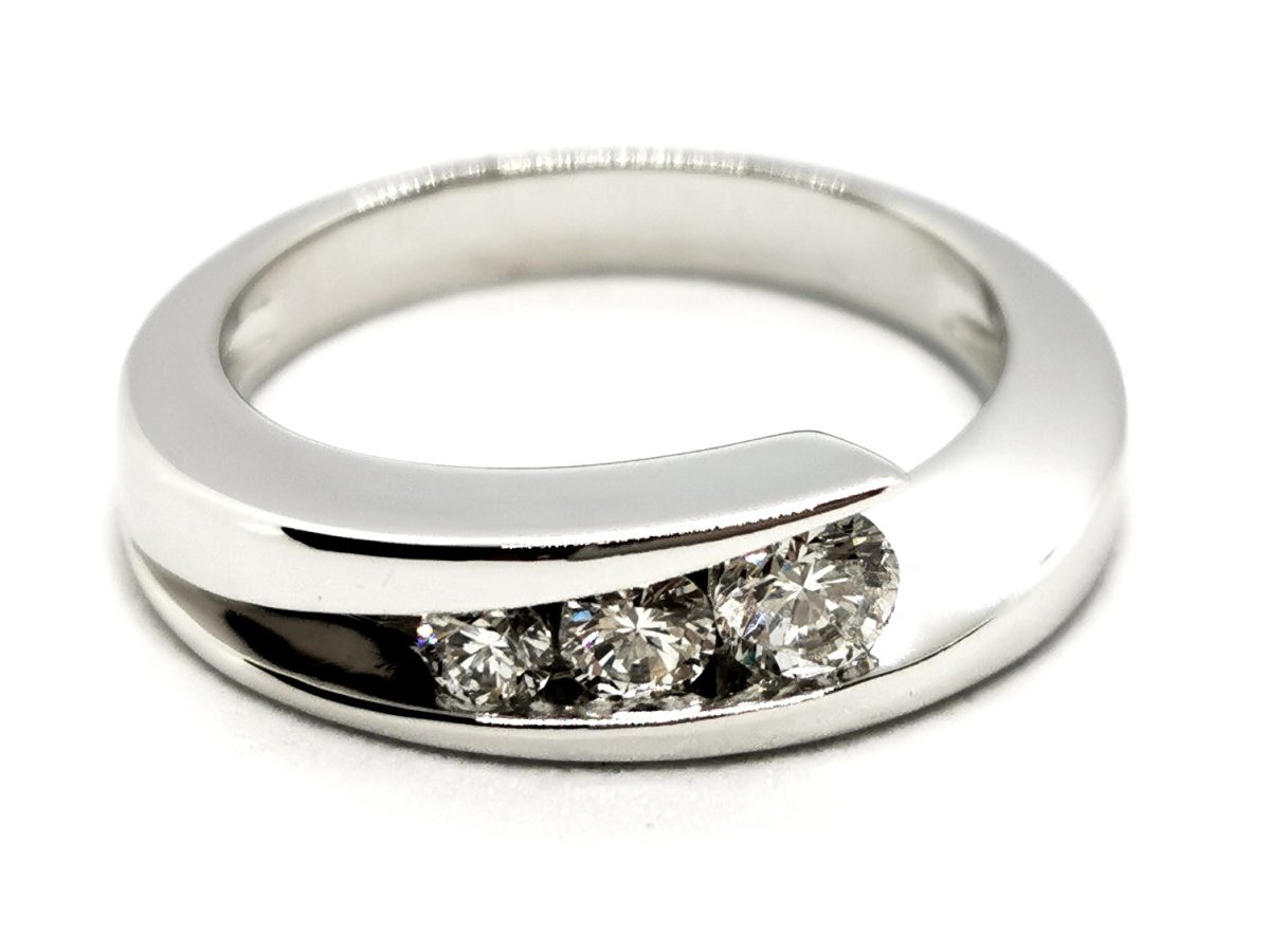 Bague Trilogie Or blanc Diamant - Castafiore