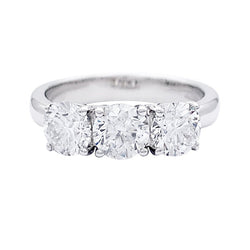 Bague "trilogie", or blanc, diamants. - Castafiore