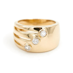 Bague Trilogie Or jaune Diamant - Castafiore